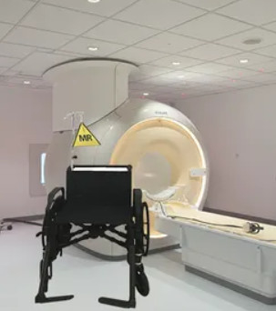 Mri Ct Dr Odasında Tıbbi Katlanır Tekerlekli Sandalye