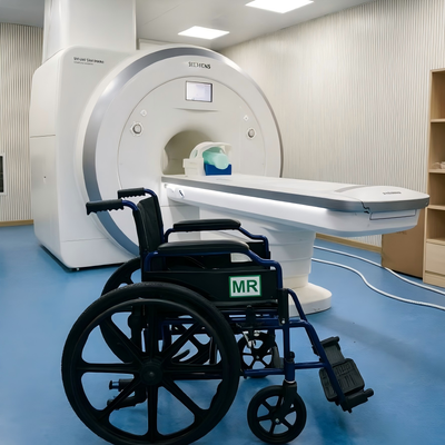 100×65×90cm'lik katlanabilir manyetik olmayan tekerlekli sandalye MRI uyumlu tıbbi kullanım için genel boyut
