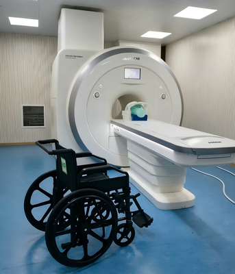 460mm Koltuk Boyutu ve 3.0T MRI Odası için Alüminyum Alaşım Çerçeve ile Katlanmış MRI Uyumlu Tekerlekli Sandalye